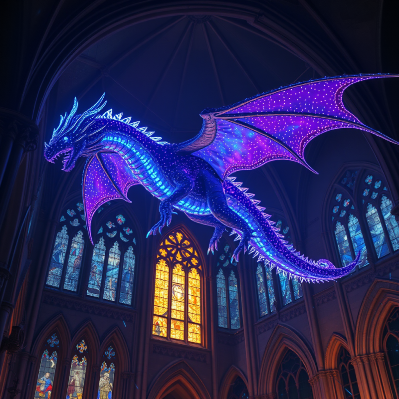 Glowing Dragon in Cathedral