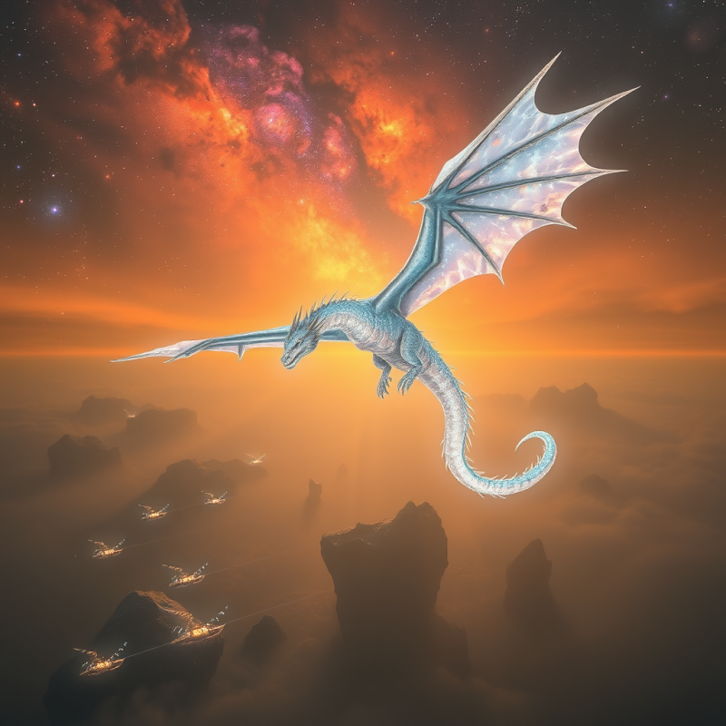 Colossal Crystalline Dragon with Bioluminescent Scales ...