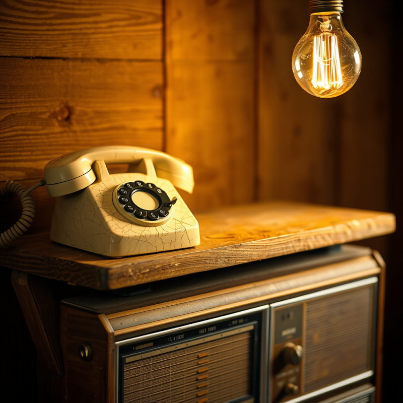 Cracked Vintage Rotary Phone