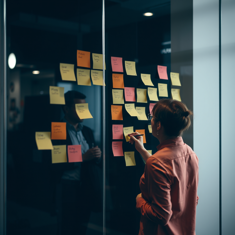 Creative Professional Brainstorming with Sticky Notes on ...