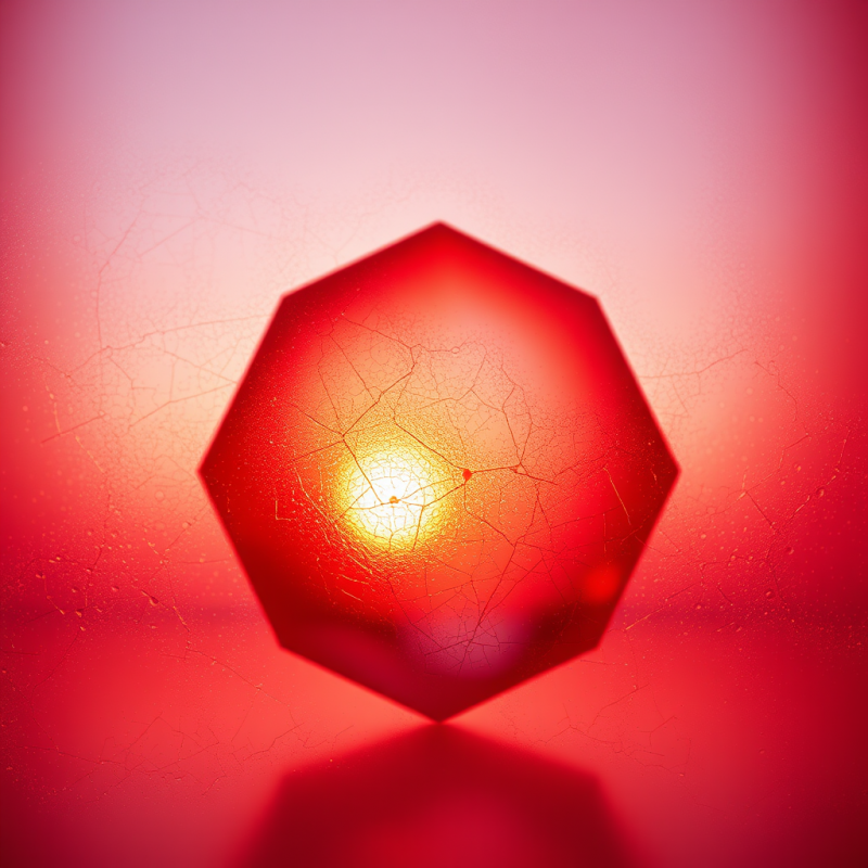 Crimson-hued Frosted Glass Surface with Subtle Internal F...