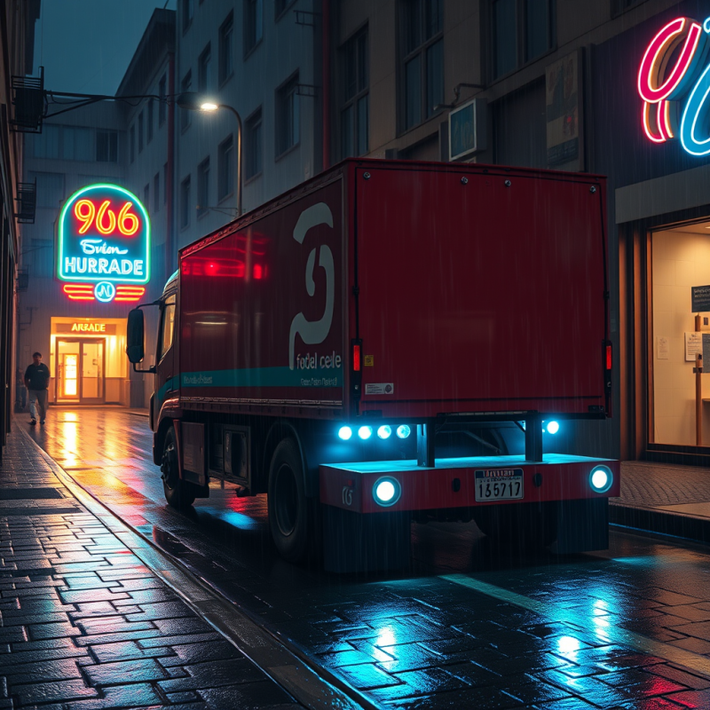 Crimson Hydrogen Fuel Cell Delivery Truck Glides Silent...