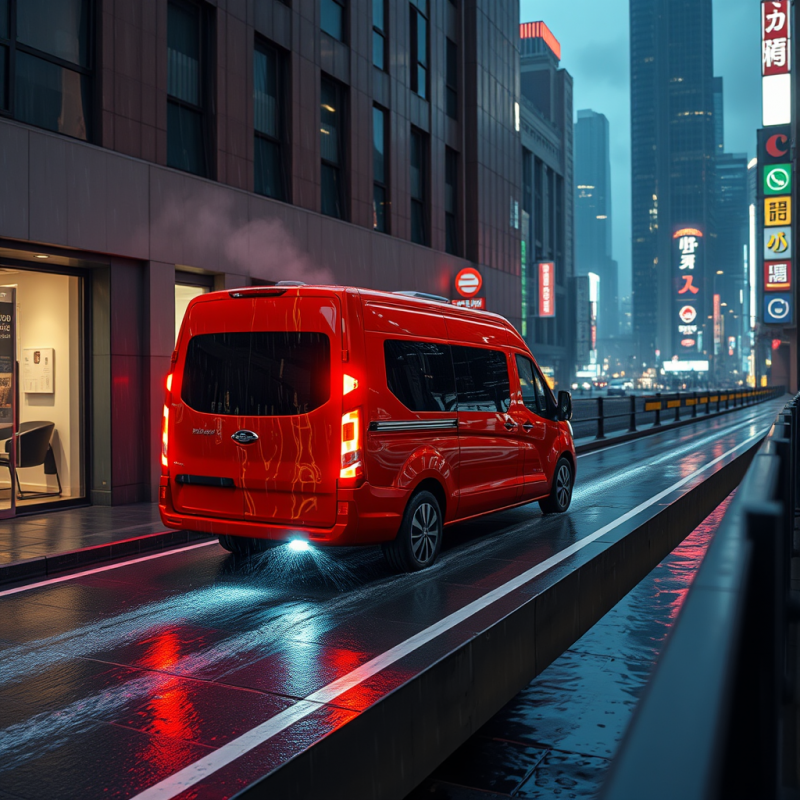 Crimson Hydrogen Fuel Cell Delivery Van Glides Silently...
