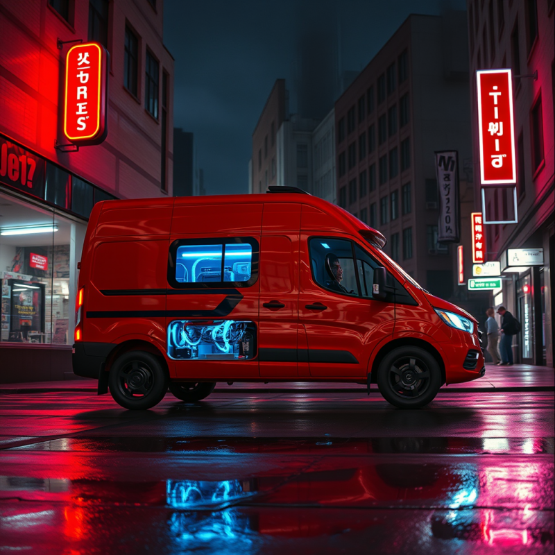 Crimson Hydrogen Fuel Cell Delivery Van Glides Silently...