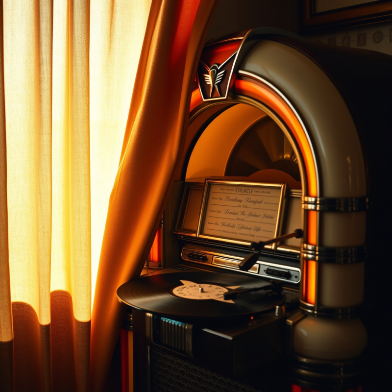 Crooked Vintage 1950s Porcelain Diner Jukebox