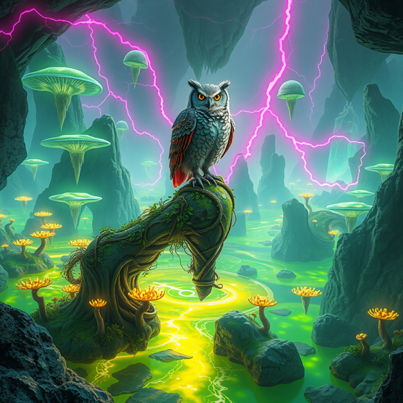 Crystalline Biome Where Floating Islands of Bio-lumines...