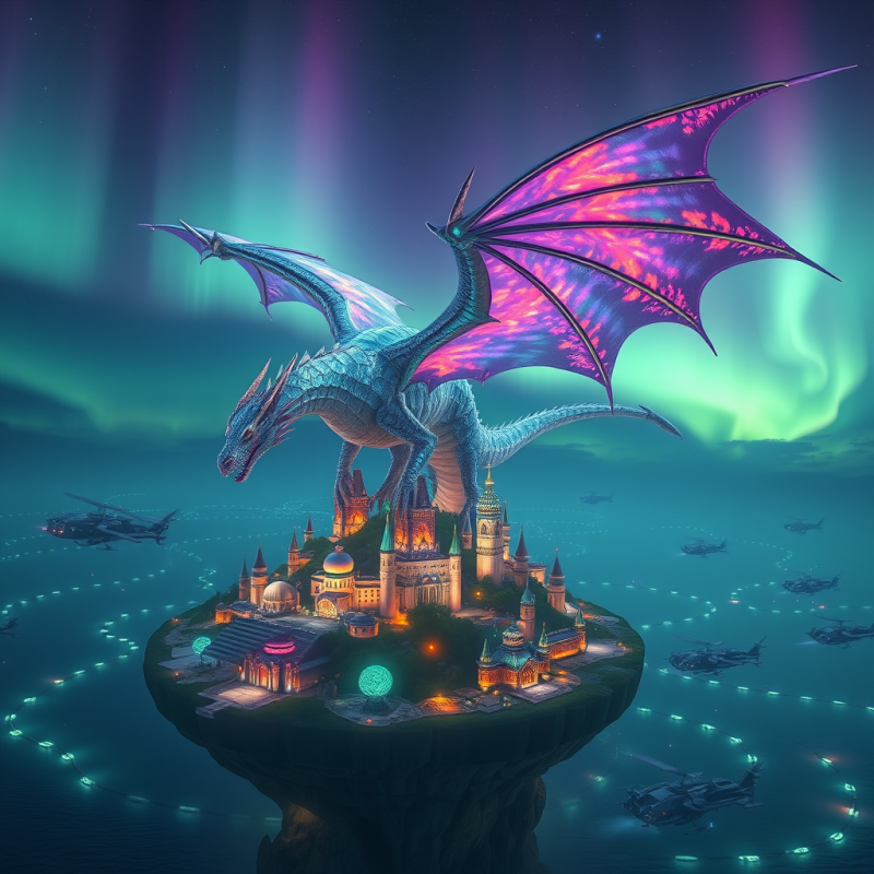 Crystalline Dragon with Iridescent Scales the Color of ...
