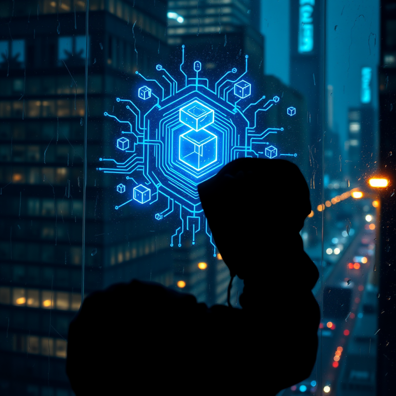 Cyberpunk-coded Holographic Interface Projected Onto a ...