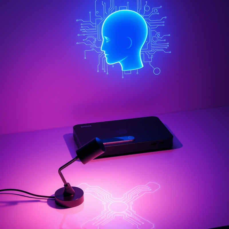 Cyberpunk-style Ai Assistant Hologram Flickers Mid-air ...