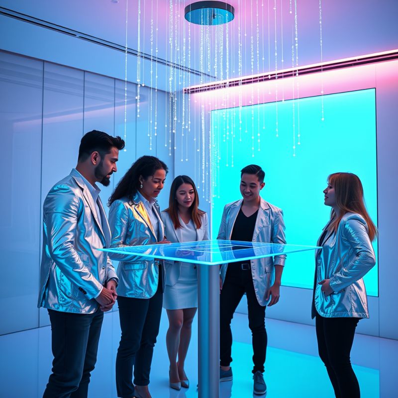 Diverse Team of Four Young Professionals in Reflective ...