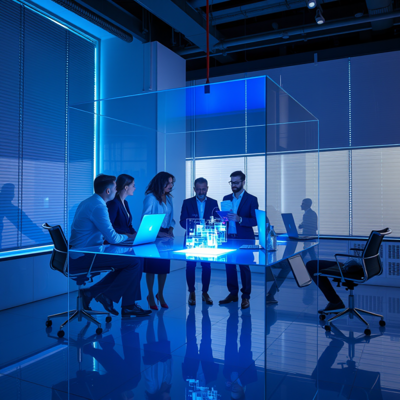 Diverse Team of Six Business Professionals Huddled in A...