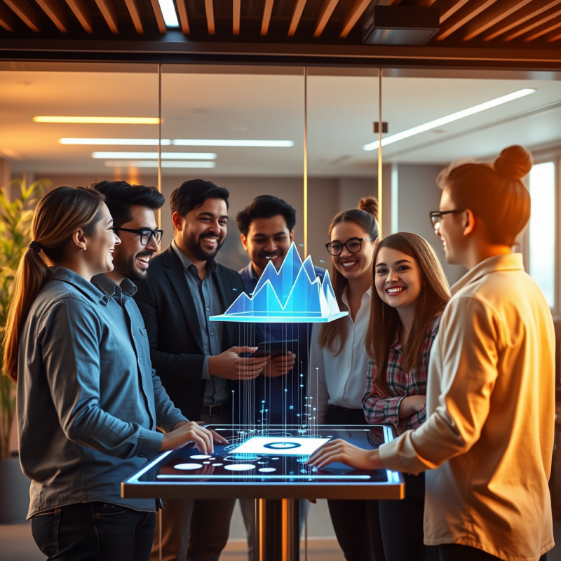 Diverse Team of Young Professionals Huddled Around a Gl...