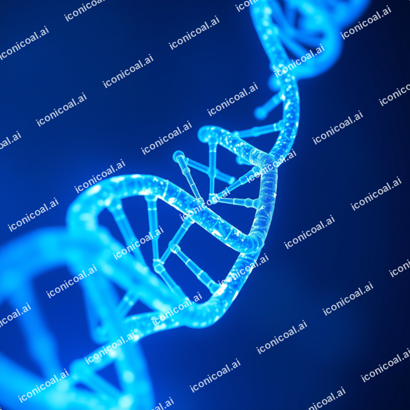 Dna Helix Structure Glowing Blue Biotechnology Visualization