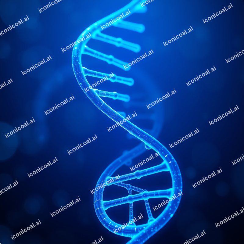 Dna Helix Structure Glowing Blue Biotechnology Visualization