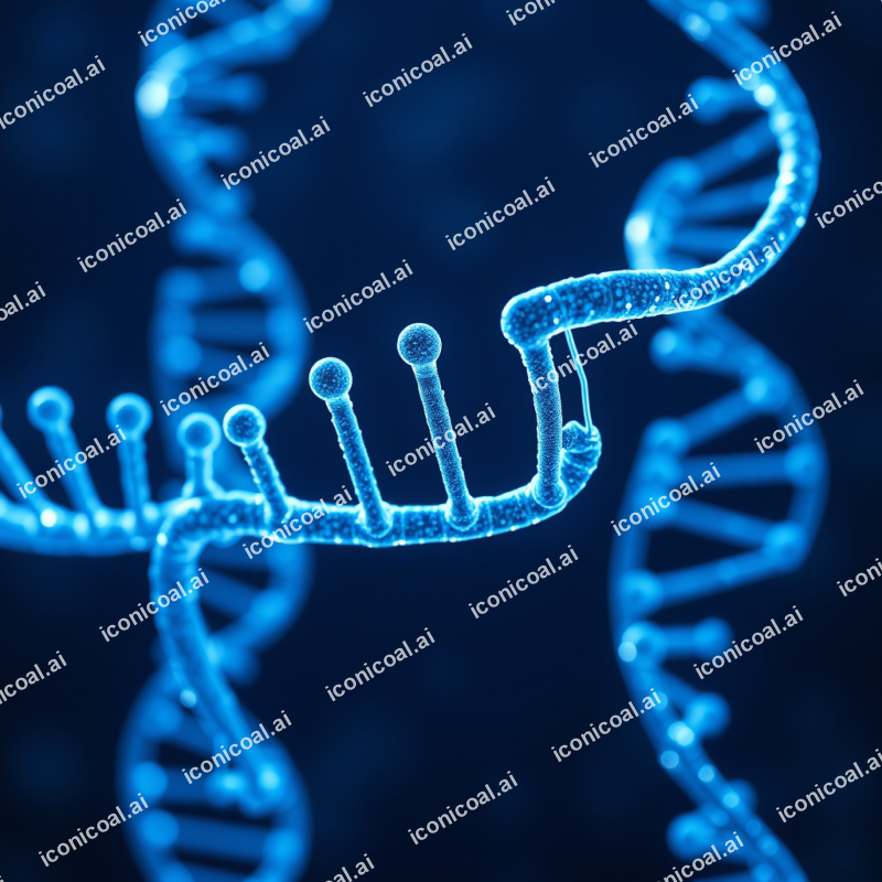 Dna Helix Structure Glowing Blue Biotechnology Visualization