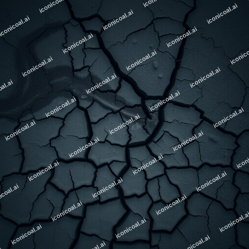 Dried River Bed Mud Cracks Aerial View