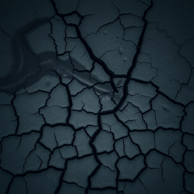 Dried River Bed Mud Cracks Aerial View