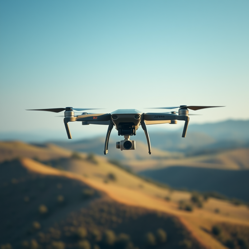 Drone Flying Over Landscape Aerial Photography Tech