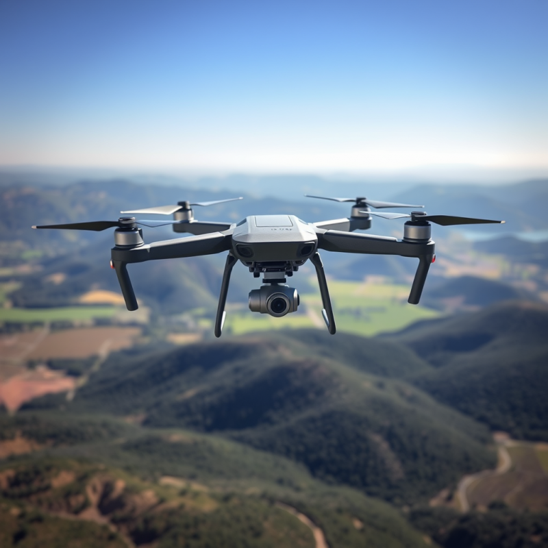 Drone Flying Over Landscape Aerial Photography Tech