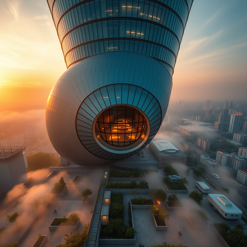 Modern Tower at Dawn