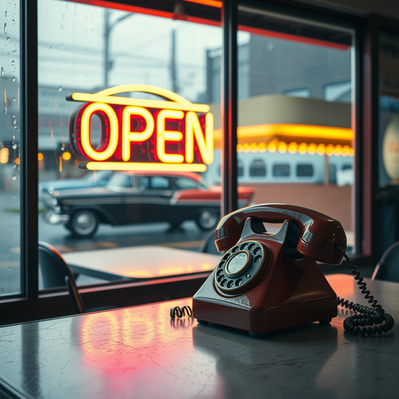 Dusty 1940s Bakelite Rotary Phone Perched on a Cracked ...