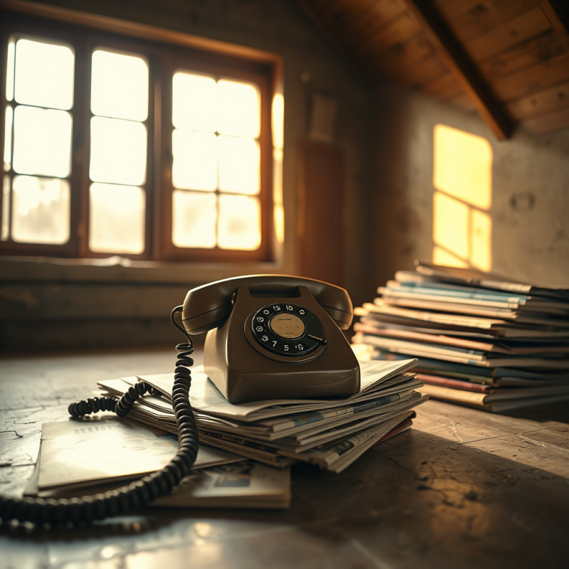 Dusty 1950s Rotary Dial Telephone