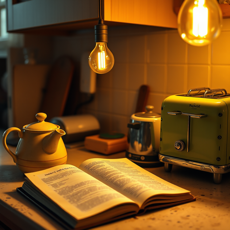 Dusty 1960s Kitchen Countertop with a Cracked Ceramic T...