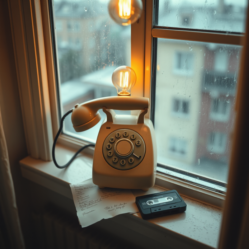 Dusty 1960s Rotary Dial Phone Perched Precariously on T...