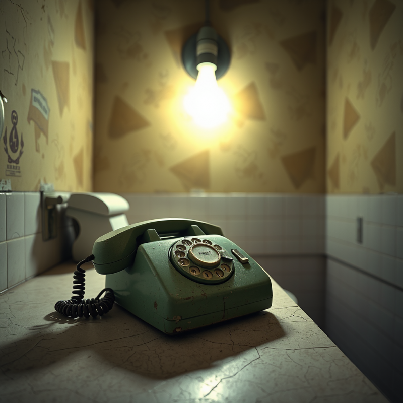 Dusty 1960s Rotary Phone Sits Abandoned on a Cracked La...