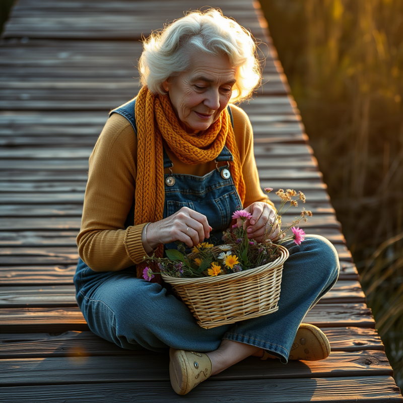 Elderly Woman with Silver Hair