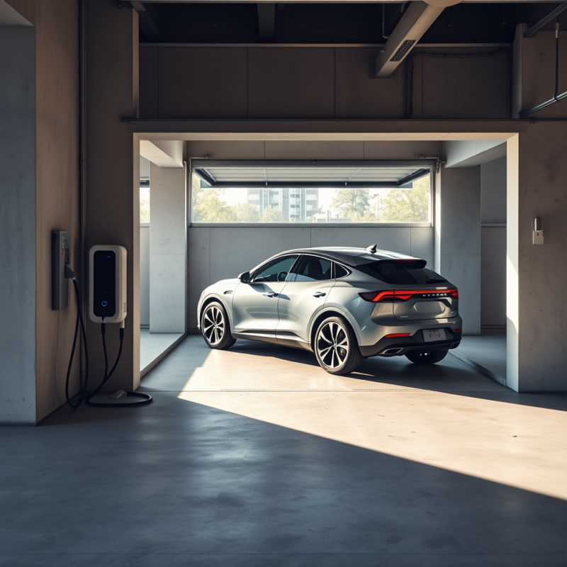 Electric Vehicle Charging in Modern Garage Sustainable