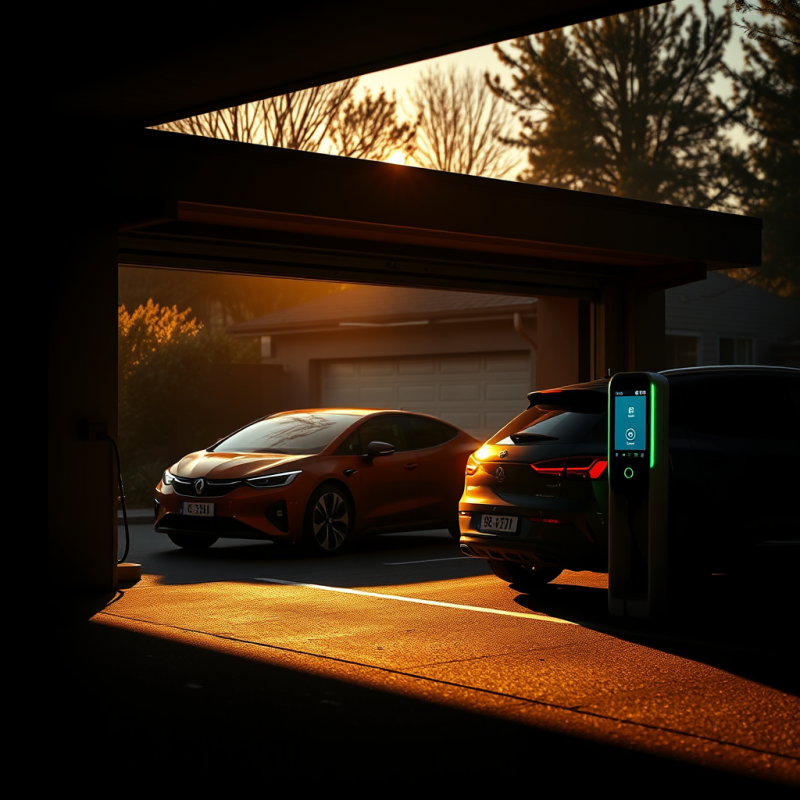 Electric Vehicle Charging in Modern Garage Sustainable