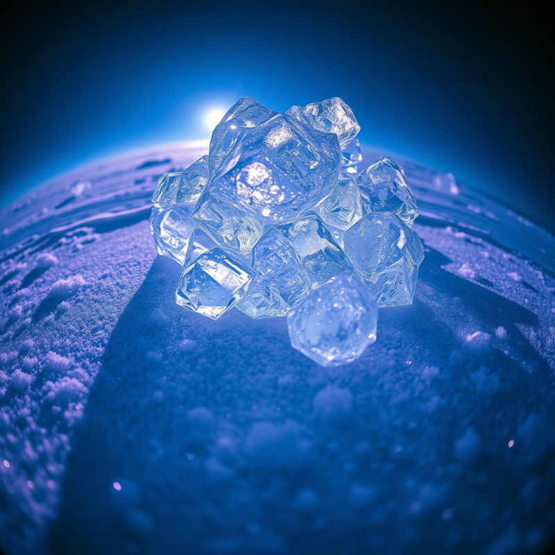 Extreme Close-up Of Fractal Ice Crystals Forming On A Fro...