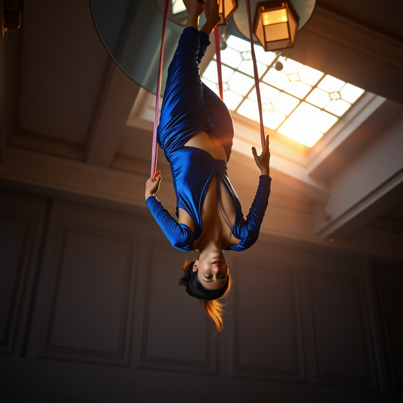 Fashion Model in a Shimmering Cobalt Velvet Jumpsuit Wi...