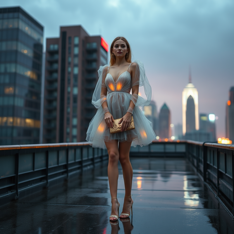 Fashion Model in a Translucent