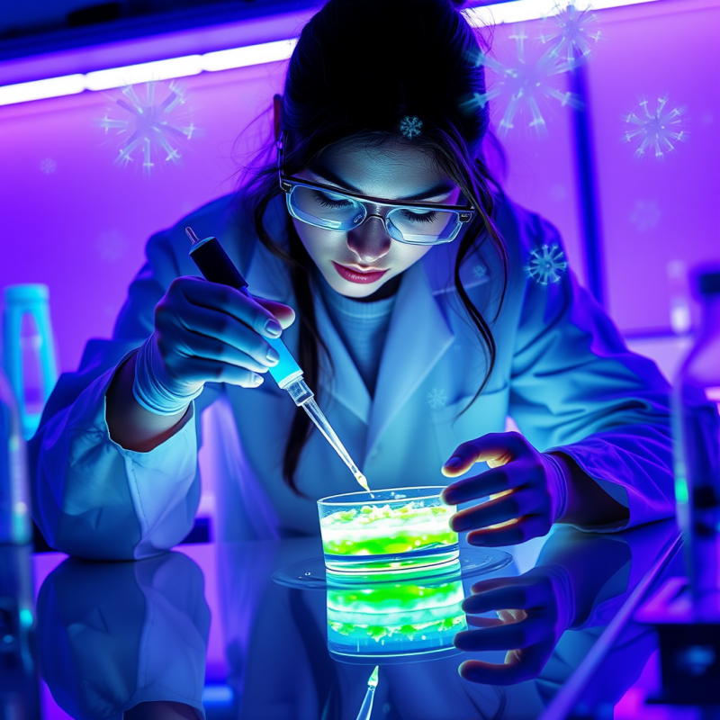 Female Microbiologist in a Sterile White Lab Coat