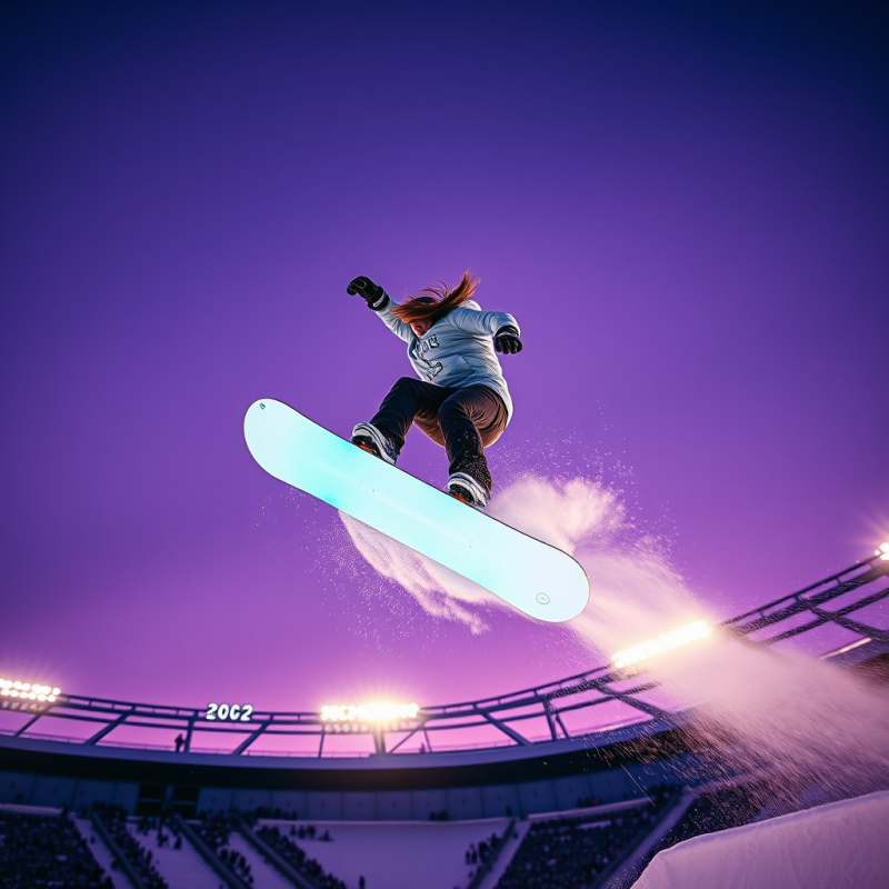 Female Snowboarder Mid-air at Milano Cortina 2026