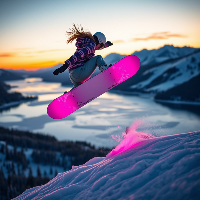 Female Snowboarder Mid-air During a Backflip Over a Fro...