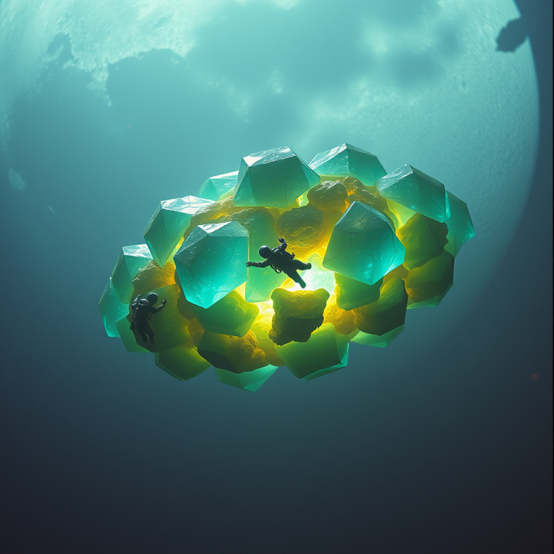 Floating Biome Made of Crystalline Coral Suspended in Z...