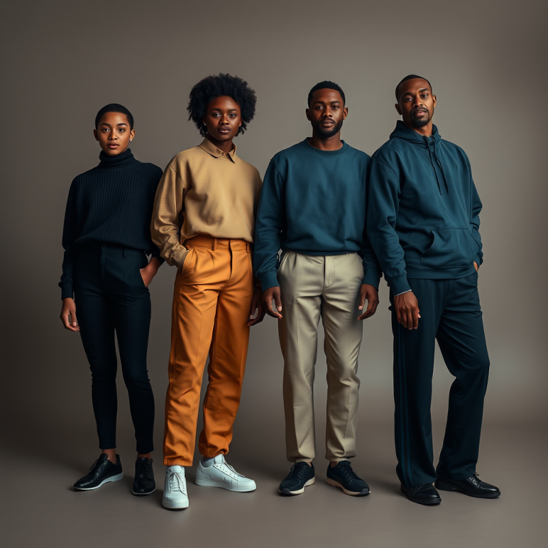 Four Stylishly Dressed Individuals Stand Confidently