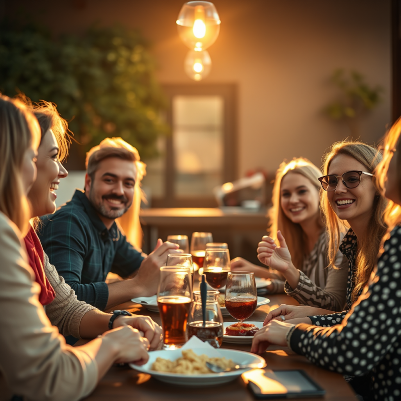Friends of Different Backgrounds Sharing Meal Diverse Com...