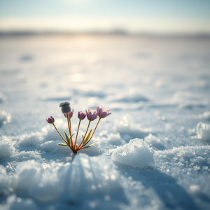 Frost Flowers Growing On Thin Sea Ice