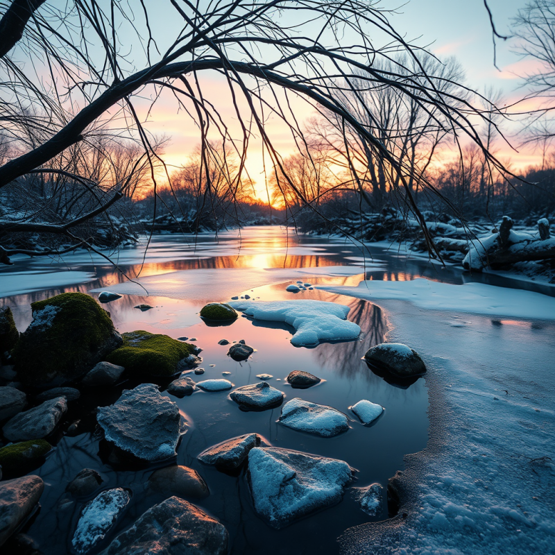 Frozen Creek at Dawn