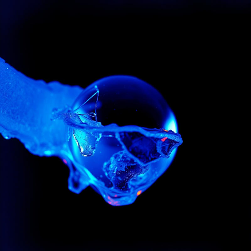 Frozen Mercury Droplets Suspended in Mid-air Under Uv Light