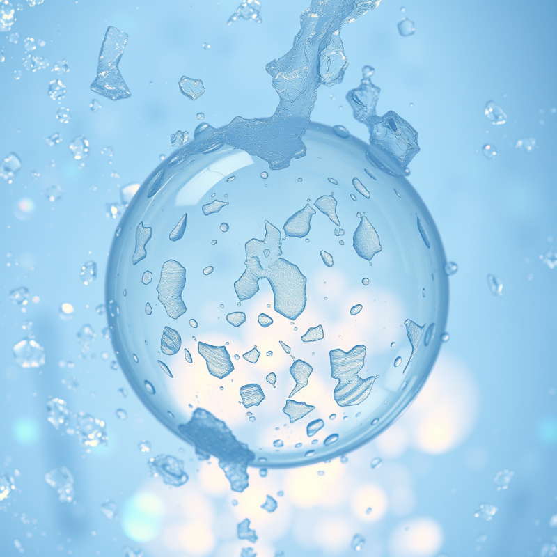 Frozen Soap Bubble Surface Showing Iridescent Crystalline...