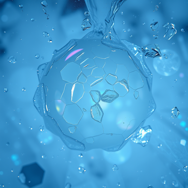 Frozen Soap Bubble Surface Showing Iridescent Crystalline...