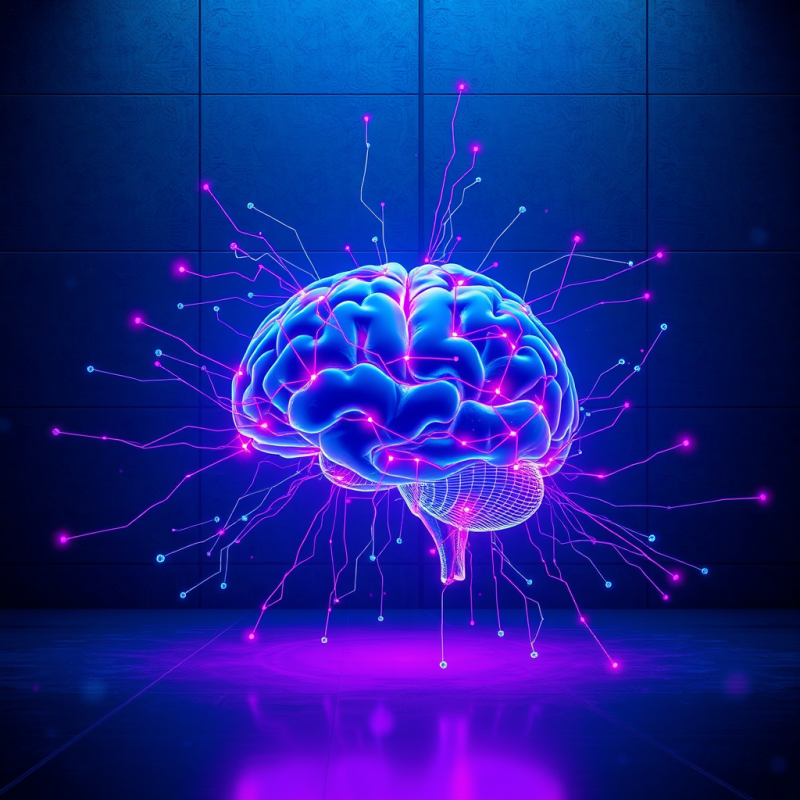 Futuristic Ai Neural Network Visualization Glowing in N...