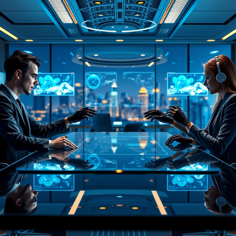 Futuristic Ai-powered Conference Room with Holographic ...