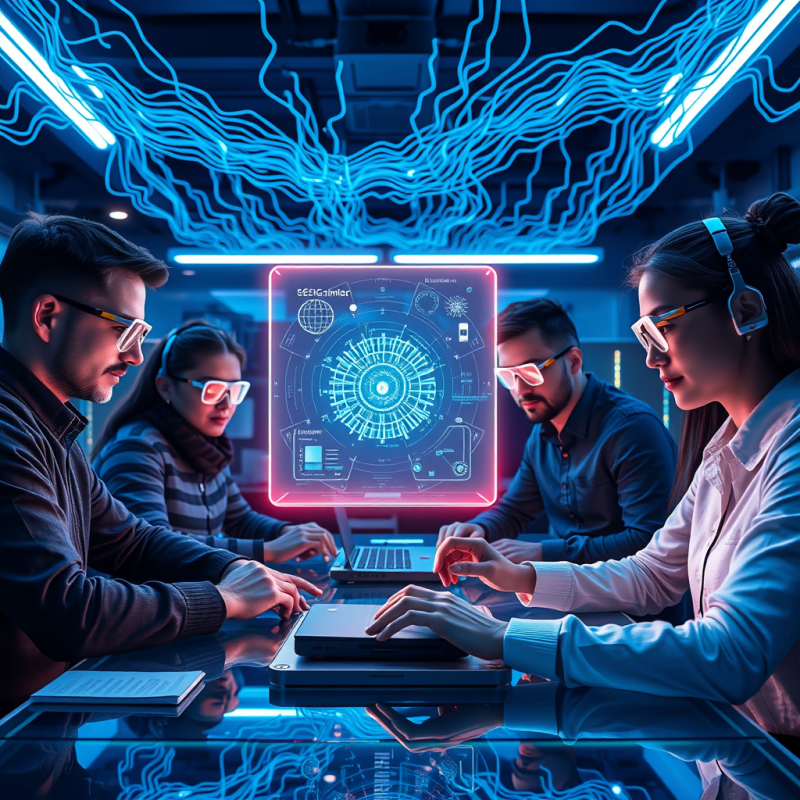 Futuristic Ai-powered Workspace Where a Diverse Team Of...