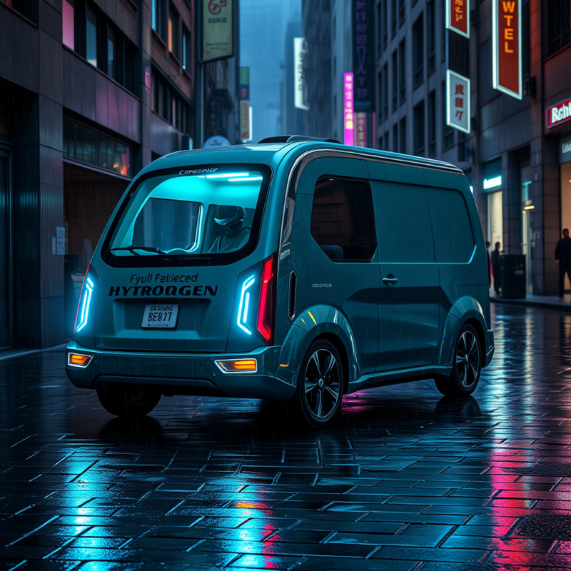 Futuristic Hydrogen Fuel Cell Delivery Van